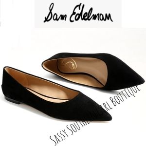 ⭐🆕Sam Edelman black suede leather pointy flats